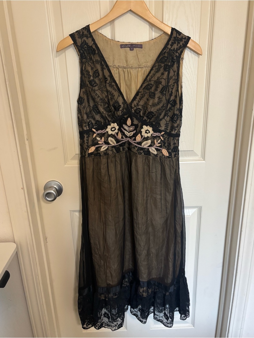 Hale Bob Embroidered Mesh Lace Dress Overlay Boho homecoming night out evening - Picture 2 of 7